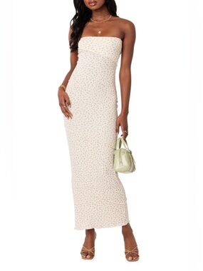 Edikted Lynn Ribbed Maxi Dress | size small